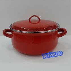 panci enamel besar 24cm merah
