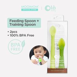 OLABABY Feeding Spoon and Training Spoon - 2Pk - Sendok Makan Bayi