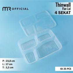 lunch box 4 sekat / Bento Sekat 4 Plastik Thinwall / Food Container