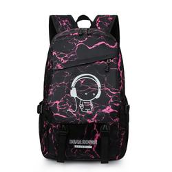 Techdoo Tas Ransel Pria Fashion Glow in the Dark Tas Laptop TR506 - Petir Rose