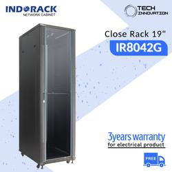 Promo Indorack IR8042G Close Rack 42U Depth 800mm Glass Door Rak Server ...