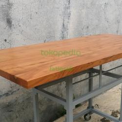 Jual Top Table Papan Kayu Jati Asli Perhutani 120x60x3 CM Kab. Bekasi