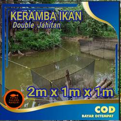 K211 Waring jaring keramba ikan 2x1x1 bahan Rk 3bar double jahitan