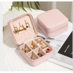 Kotak Perhiasan Mini Cute Travelling Jewellery Box - Merah Muda