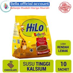 HiLo School Gusset Chocolate - Vanilla 10 Sachet - Susu Tinggi Kalsium - coklat