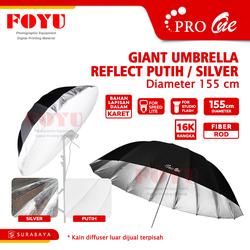 Payung Giant Umbrella Reflect Putih Silver 16K Pro One Diameter 155 cm