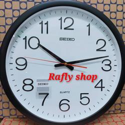 jam dinding Seiko besar hitam 40cm
