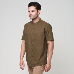 Peternation kemeja pria linen plus sanghai pendek regular fit PLS040
