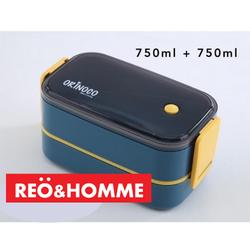 Reo&Homme Lunchbox 2 Susun/Layers 1500ml OR301+ Sendok BPA Free