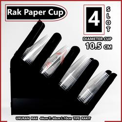 Rak Paper Cup Akrilik / Organizer Paper Cup Coffee Cup 4 Slot