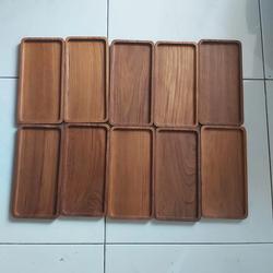 Recta tray piring kayu JATI nampan 12,5cm x 25cm