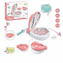 Electric Hippo Fun Fishing Game Mainan Edukasi Anak Mainan Pancingan - Merah Muda