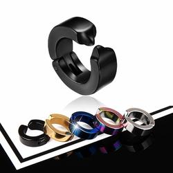 Anting Jepit Pria 1 Pasang Tanpa Tindik Stainless Steel