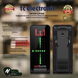TC Electronic UNITUNE CLIP NOIR Clip-On Tuner w Strobe and Chromatic