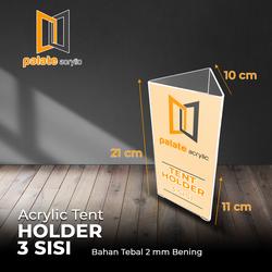 MENU DISPLAY / AKRILIK / ACRYLIC TABLETOP STAND 3 SISI 1/3 A4