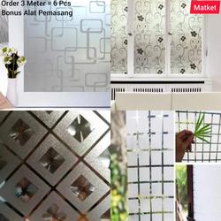 Stiker kaca / Tidak Tembus Pandang / Sanblast Buram / Lebar 122Cm
