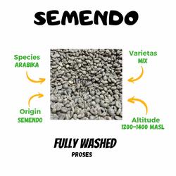 Green bean / Biji kopi Arabika SEMENDO - Dryhull TERMURAH