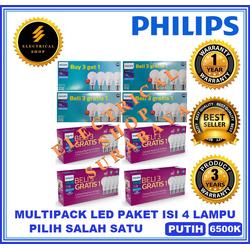 PHILIPS LED MULTIPACK 4W 5W 6W 7W 8W 9W 10W 11W 12W PUTIH PAKET LAMPU