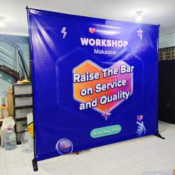 BACKWALL /JUMBO BANNER STAND UK 2.4m x 2.4m BACKDROP/TRIPOD BANNER