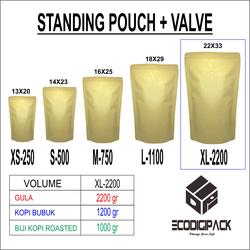 KEMASAN KOPI 1 KG STANDING POUCH ECOPACK XL-2200 VALVE LITHO PAPER KPACK