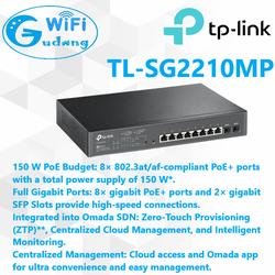 TP-Link TL-SG2210MP 8-Port Gigabit Smart PoE Switch + OC200 Omada Controller – Für EAP WLAN