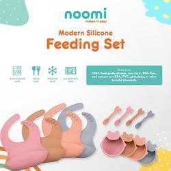 MAK317 NOOMI PERLENGKAPAN MAKAN MODERN SILICONE FEEDING SET FISRT FOOD