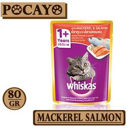 Whiskas Pouch Mackerel Salmon 80gr