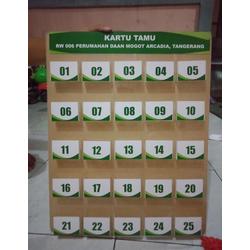 Tempat Kartu Tamu Display Akrilik Tempel di Dinding dan Kartu 25 Pcs