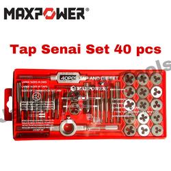 Tap Senai Set 40 pcs Maxpower Die Taiwan JIS Gagang Wrench Gauge