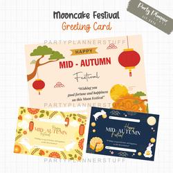 Kartu ucapan moon cake festival / mid autumn festival greeting card
