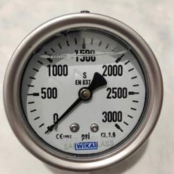 WIKA D 2,5" 0-3000 psi, drat 1/4" NPT Full SS Center Back