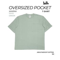 Jipclo Kaos Oversize Heavy Cotton 16s Sage Green Pocket Tees
