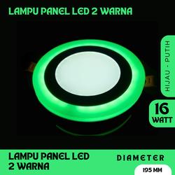 DOWNLIGHT PANEL LED 2 WARNA INBOUW 12 WATT PUTIH + 4 WATT HIJAU