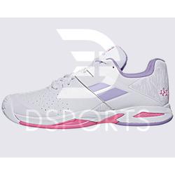 Babolat Propulse White  Lavender Junior AC Tennis Shoes Sepatu Tenis