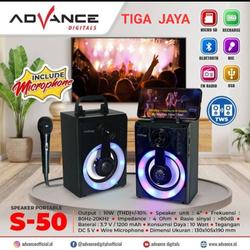 Speaker Portable Advance S50 S 50 Mini Karaoke Bluetooth + Mic Ori