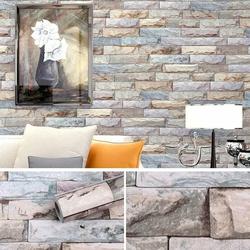 Premium Wallpaper Sticker Dinding Batu Alam Krem Biru