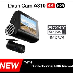 70mai DashCam A810 Set Front 4K 2160P Rear HDR 1080P GPS Night Vision