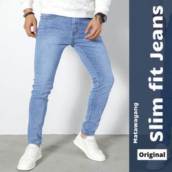 celana jeans pria slim fit stretch / model pensil bahan melar premium