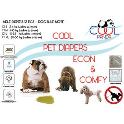 JANTAN BLUE DOG MOTIF For Pet/Anabul/Dog/Diapers/Popok isi 12 pcs