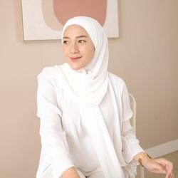 Pashmina Ceruty Baby Doll Premium 180x75 / PUTIH / Pashmina ceruti