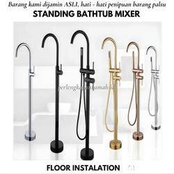 KRAN BATHTUB STANDING GREY ABU KERAN MIXER PANAS DINGIN LANTAI FLOOR