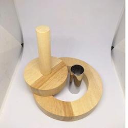 Cetakan kue donat kayu 1 set+penekan+pembolong