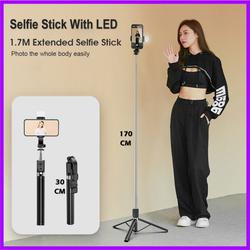 Tongsis Tripod 4 in 1 Led Remote Multifungsi 170 cm 1.7 Meter Light
