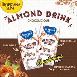 TROPICANA SLIM Almond Drink Chocolicious 190 ml - Ready to Drink - Almond