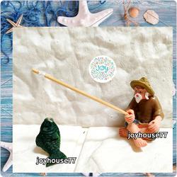 1set Miniatur Orang Memancing Nelayan Pancing Ikan Aquarium Aquascape