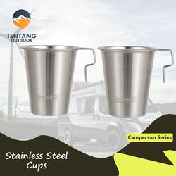 Gelas Stainless Steel 304 Camping Cup 300ml Portable Outdoor Hiking - 2Pcs