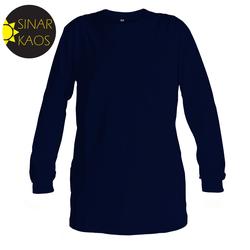(XS-XL) Kaos Polos Biru Navy Lengan Panjang Unisex Warna Combed Cotton