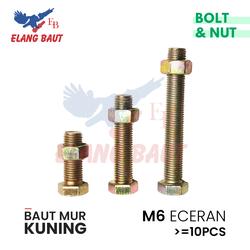 Baut Mur Kuning M6 (ECERAN Minimal 10pcs)
