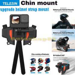 Telesin Helmet Chin mount GoPro action cam dan insta360 strap helm