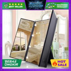 Cermin Makeup Lipat Portable Foldable Mirror with LED Light